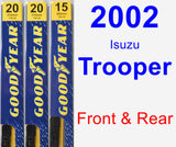 Front & Rear Wiper Blade Pack for 2002 Isuzu Trooper - Premium