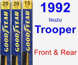 Front & Rear Wiper Blade Pack for 1992 Isuzu Trooper - Premium