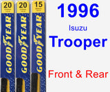 Front & Rear Wiper Blade Pack for 1996 Isuzu Trooper - Premium