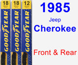 Front & Rear Wiper Blade Pack for 1985 Jeep Cherokee - Premium