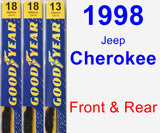 Front & Rear Wiper Blade Pack for 1998 Jeep Cherokee - Premium