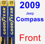 Front Wiper Blade Pack for 2009 Jeep Compass - Premium