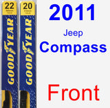 Front Wiper Blade Pack for 2011 Jeep Compass - Premium