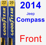 Front Wiper Blade Pack for 2014 Jeep Compass - Premium