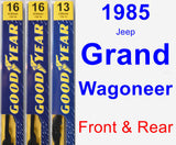 Front & Rear Wiper Blade Pack for 1985 Jeep Grand Wagoneer - Premium