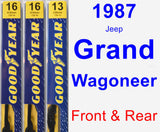 Front & Rear Wiper Blade Pack for 1987 Jeep Grand Wagoneer - Premium