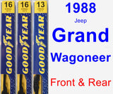 Front & Rear Wiper Blade Pack for 1988 Jeep Grand Wagoneer - Premium