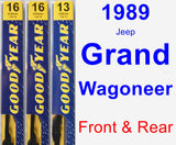 Front & Rear Wiper Blade Pack for 1989 Jeep Grand Wagoneer - Premium