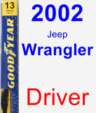 Driver Wiper Blade for 2002 Jeep Wrangler - Premium