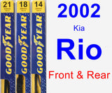 Front & Rear Wiper Blade Pack for 2002 Kia Rio - Premium