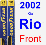 Front Wiper Blade Pack for 2002 Kia Rio - Premium