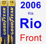 Front Wiper Blade Pack for 2006 Kia Rio - Premium