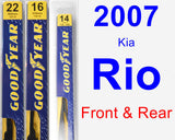 Front & Rear Wiper Blade Pack for 2007 Kia Rio - Premium