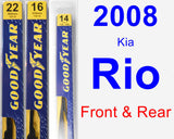 Front & Rear Wiper Blade Pack for 2008 Kia Rio - Premium