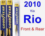 Front & Rear Wiper Blade Pack for 2010 Kia Rio - Premium