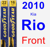 Front Wiper Blade Pack for 2010 Kia Rio - Premium