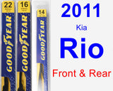 Front & Rear Wiper Blade Pack for 2011 Kia Rio - Premium