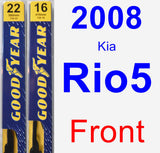 Front Wiper Blade Pack for 2008 Kia Rio5 - Premium