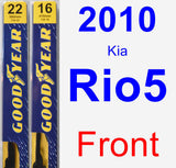 Front Wiper Blade Pack for 2010 Kia Rio5 - Premium