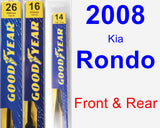 Front & Rear Wiper Blade Pack for 2008 Kia Rondo - Premium