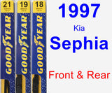 Front & Rear Wiper Blade Pack for 1997 Kia Sephia - Premium