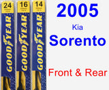 Front & Rear Wiper Blade Pack for 2005 Kia Sorento - Premium