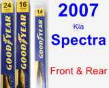 Front & Rear Wiper Blade Pack for 2007 Kia Spectra - Premium