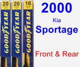 Front & Rear Wiper Blade Pack for 2000 Kia Sportage - Premium