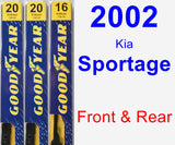 Front & Rear Wiper Blade Pack for 2002 Kia Sportage - Premium