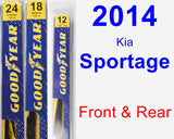 Front & Rear Wiper Blade Pack for 2014 Kia Sportage - Premium