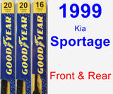 Front & Rear Wiper Blade Pack for 1999 Kia Sportage - Premium