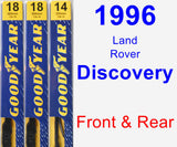 Front & Rear Wiper Blade Pack for 1996 Land Rover Discovery - Premium