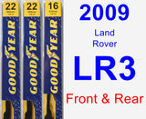 Front & Rear Wiper Blade Pack for 2009 Land Rover LR3 - Premium