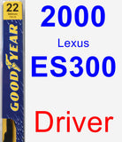 Driver Wiper Blade for 2000 Lexus ES300 - Premium