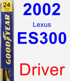 Driver Wiper Blade for 2002 Lexus ES300 - Premium