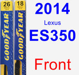 Front Wiper Blade Pack for 2014 Lexus ES350 - Premium