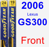 Front Wiper Blade Pack for 2006 Lexus GS300 - Premium