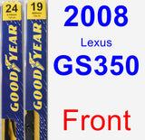 Front Wiper Blade Pack for 2008 Lexus GS350 - Premium