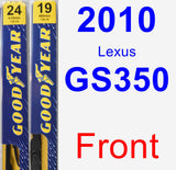 Front Wiper Blade Pack for 2010 Lexus GS350 - Premium