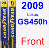 Front Wiper Blade Pack for 2009 Lexus GS450h - Premium