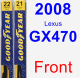 Front Wiper Blade Pack for 2008 Lexus GX470 - Premium