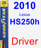 Driver Wiper Blade for 2010 Lexus HS250h - Premium