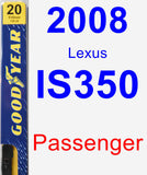 Passenger Wiper Blade for 2008 Lexus IS350 - Premium