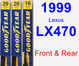 Front & Rear Wiper Blade Pack for 1999 Lexus LX470 - Premium