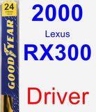 Driver Wiper Blade for 2000 Lexus RX300 - Premium