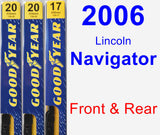 Front & Rear Wiper Blade Pack for 2006 Lincoln Navigator - Premium