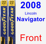 Front Wiper Blade Pack for 2008 Lincoln Navigator - Premium