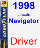 Driver Wiper Blade for 1998 Lincoln Navigator - Premium