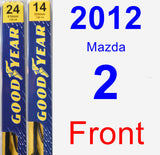 Front Wiper Blade Pack for 2012 Mazda 2 - Premium