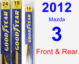 Front & Rear Wiper Blade Pack for 2012 Mazda 3 - Premium